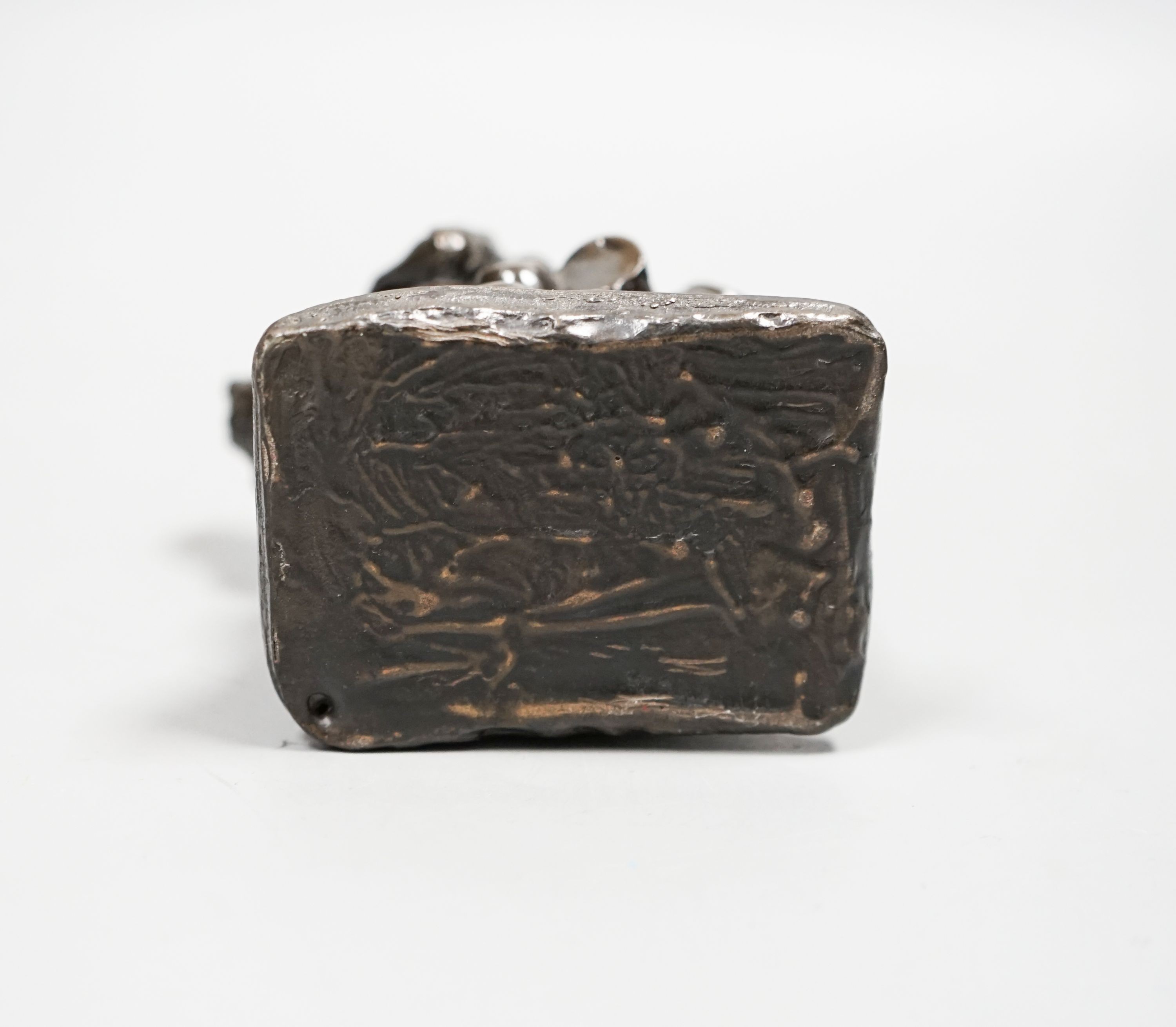 A small electrotype study of a tinker with laden pony, 11.5cm high.